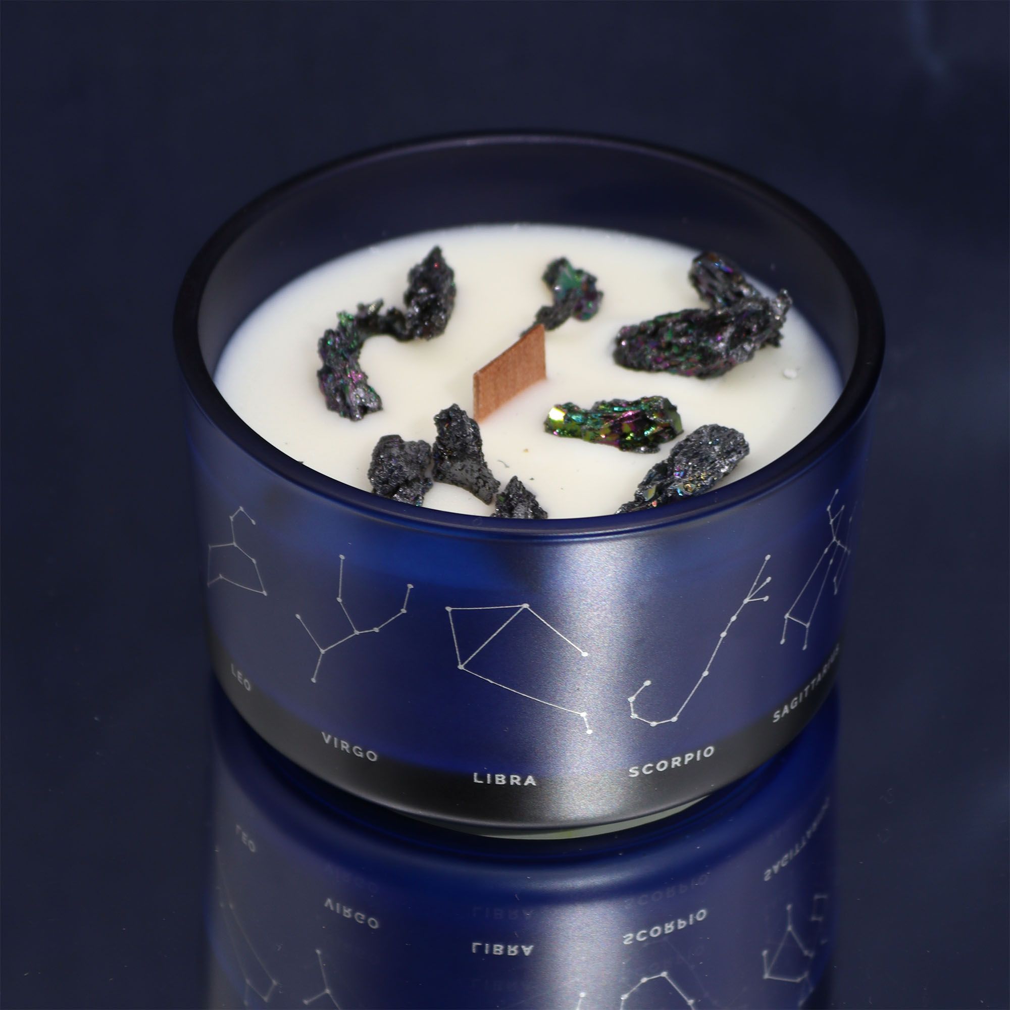 Vela de Cristal del Zodiaco con Pulsera de Piedras Preciosas - Leo