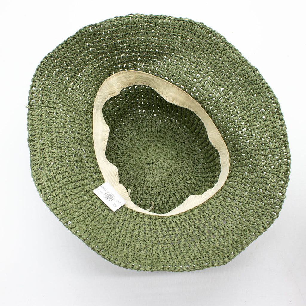 Nomad Sari Sombrero de sol de paja flexible - verde musgo