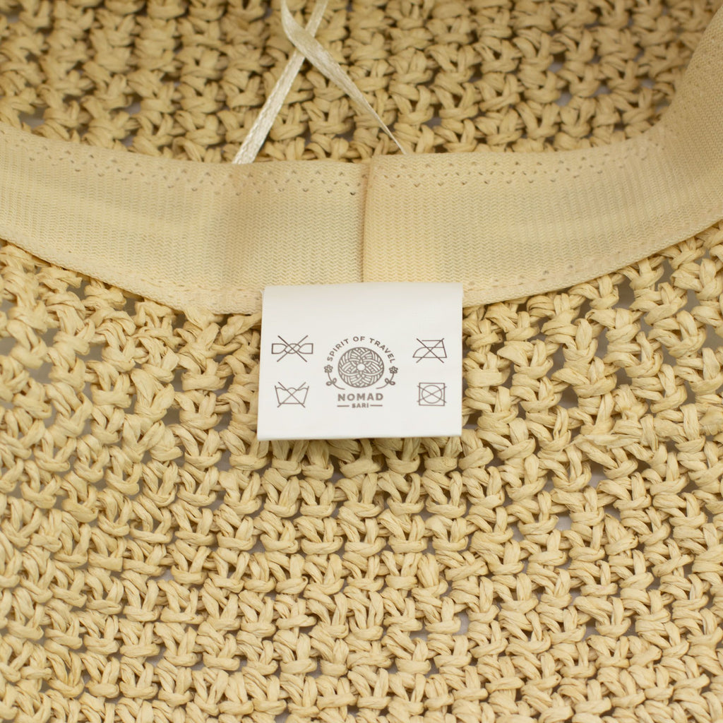 Sombrero de paja tipo floppy para el sol - beige natural