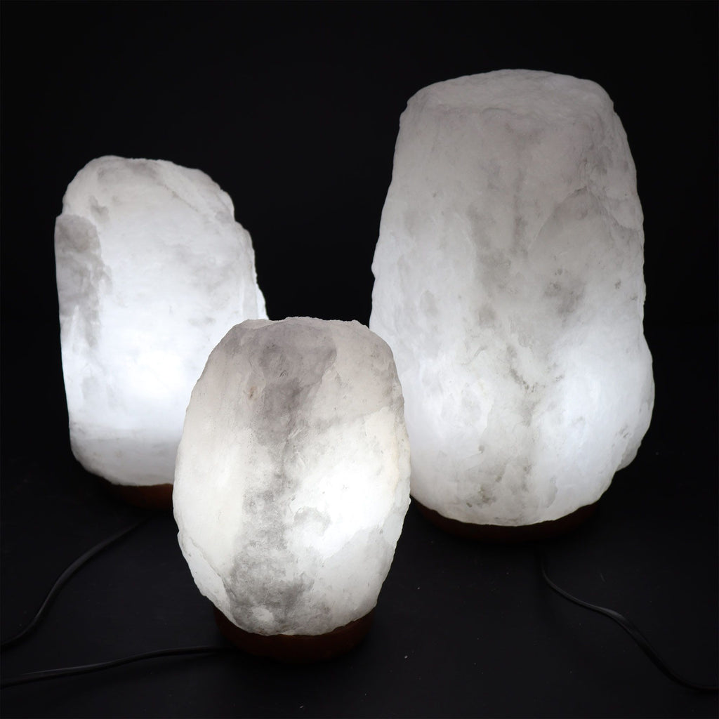 Lámpara de Sal del Himalaya de Cristal de Roca - & Base apx 3-5kg